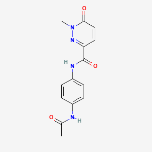 molecular formula C14H14N4O3 B2716509 N-(4-acetamidophenyl)-1-methyl-6-oxo-1,6-dihydropyridazine-3-carboxamide CAS No. 784158-24-3