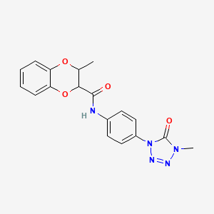 3-methyl-N-(4-(4-methyl-5-oxo-4,5-dihydro-1H-tetrazol-1-yl)phenyl)-2,3-dihydrobenzo[b][1,4]dioxine-2-carboxamide