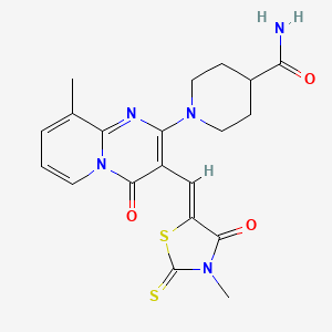 (Z)-1-(9-methyl-3-((3-methyl-4-oxo-2-thioxothiazolidin-5-ylidene)methyl)-4-oxo-4H-pyrido[1,2-a]pyrimidin-2-yl)piperidine-4-carboxamide