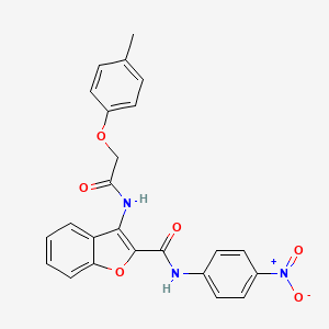 molecular formula C24H19N3O6 B2716518 N-(4-nitrophenyl)-3-(2-(p-tolyloxy)acetamido)benzofuran-2-carboxamide CAS No. 887878-42-4