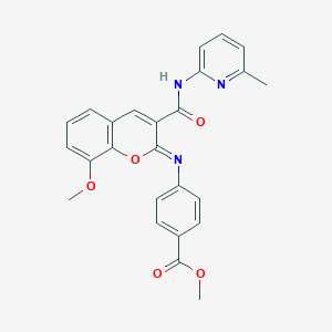 methyl 4-({(2Z)-8-methoxy-3-[(6-methylpyridin-2-yl)carbamoyl]-2H-chromen-2-ylidene}amino)benzoate