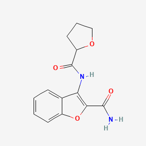 molecular formula C14H14N2O4 B2716529 3-(Tetrahydrofuran-2-carboxamido)benzofuran-2-carboxamide CAS No. 886949-31-1