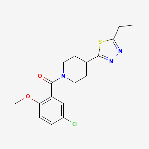 (5-Chloro-2-methoxyphenyl)(4-(5-ethyl-1,3,4-thiadiazol-2-yl)piperidin-1-yl)methanone