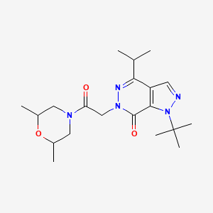 molecular formula C20H31N5O3 B2716534 1-(tert-butyl)-6-(2-(2,6-dimethylmorpholino)-2-oxoethyl)-4-isopropyl-1H-pyrazolo[3,4-d]pyridazin-7(6H)-one CAS No. 1172741-54-6