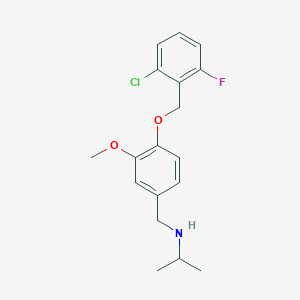 molecular formula C18H21ClFNO2 B271655 N-{4-[(2-chloro-6-fluorobenzyl)oxy]-3-methoxybenzyl}-N-isopropylamine 