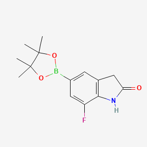 7-Fluoro-5-(4,4,5,5-tetramethyl-1,3,2-dioxaborolan-2-YL)indolin-2-one