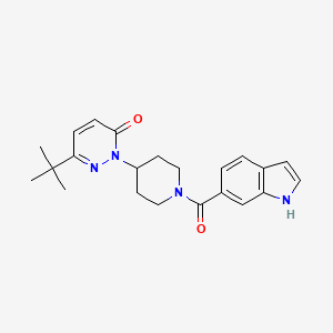 molecular formula C22H26N4O2 B2716558 6-Tert-butyl-2-[1-(1H-indole-6-carbonyl)piperidin-4-yl]pyridazin-3-one CAS No. 2320887-65-6
