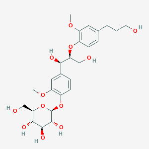 molecular formula C26H36O12 B2716559 3-[3-Methoxy-4-[(1S,2R)-1-(hydroxymethyl)-2-hydroxy-2-[3-methoxy-4-(beta-D-glucopyranosyloxy)phenyl]ethoxy]phenyl]propane-1-ol CAS No. 182057-06-3