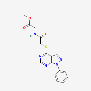 [2-(1-Phenyl-1H-pyrazolo[3,4-d]pyrimidin-4-ylsulfanyl)-acetylamino]-acetic acid ethyl ester