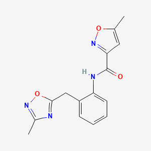 5-methyl-N-(2-((3-methyl-1,2,4-oxadiazol-5-yl)methyl)phenyl)isoxazole-3-carboxamide