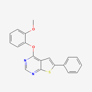 molecular formula C19H14N2O2S B2716571 4-(2-Methoxyphenoxy)-6-phenylthieno[2,3-d]pyrimidine CAS No. 379248-34-7