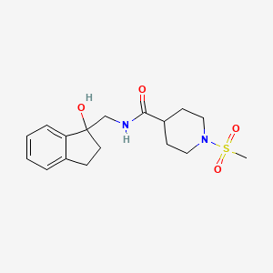 molecular formula C17H24N2O4S B2716572 N-((1-hydroxy-2,3-dihydro-1H-inden-1-yl)methyl)-1-(methylsulfonyl)piperidine-4-carboxamide CAS No. 1396781-91-1