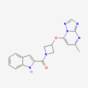 molecular formula C18H16N6O2 B2716575 2-[3-({5-methyl-[1,2,4]triazolo[1,5-a]pyrimidin-7-yl}oxy)azetidine-1-carbonyl]-1H-indole CAS No. 2097860-27-8