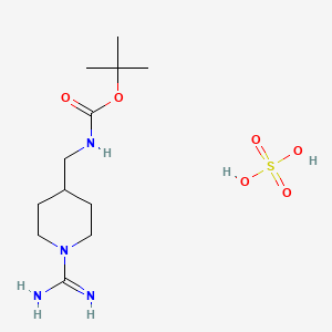 Tert-butyl N-[(1-carbamimidoylpiperidin-4-yl)methyl]carbamate;sulfuric acid