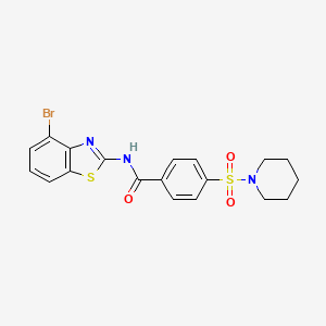 molecular formula C19H18BrN3O3S2 B2716583 N-(4-bromobenzo[d]thiazol-2-yl)-4-(piperidin-1-ylsulfonyl)benzamide CAS No. 892855-74-2