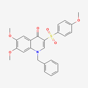 molecular formula C25H23NO6S B2716586 1-Benzyl-6,7-dimethoxy-3-(4-methoxyphenyl)sulfonylquinolin-4-one CAS No. 872198-90-8