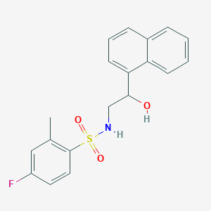 molecular formula C19H18FNO3S B2716587 4-氟-N-(2-羟基-2-(萘-1-基)乙基)-2-甲基苯磺酰胺 CAS No. 1351615-79-6