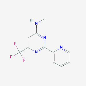 molecular formula C11H9F3N4 B2716593 N-methyl-2-(2-pyridinyl)-6-(trifluoromethyl)-4-pyrimidinamine CAS No. 338418-10-3