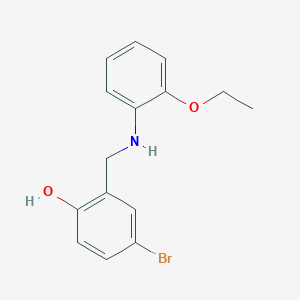 molecular formula C15H16BrNO2 B2716594 4-Bromo-2-{[(2-ethoxyphenyl)amino]methyl}phenol CAS No. 1232777-35-3