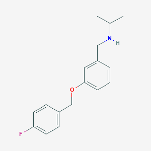 molecular formula C17H20FNO B271660 N-{3-[(4-fluorobenzyl)oxy]benzyl}propan-2-amine 