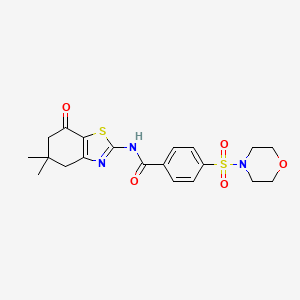 molecular formula C20H23N3O5S2 B2716603 N-(5,5-dimethyl-7-oxo-4,5,6,7-tetrahydro-1,3-benzothiazol-2-yl)-4-(morpholine-4-sulfonyl)benzamide CAS No. 325986-95-6