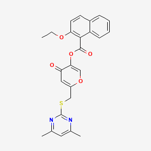 6-(((4,6-dimethylpyrimidin-2-yl)thio)methyl)-4-oxo-4H-pyran-3-yl 2-ethoxy-1-naphthoate