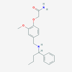 molecular formula C20H26N2O3 B271661 2-(2-Methoxy-4-{[(1-phenylbutyl)amino]methyl}phenoxy)acetamide 