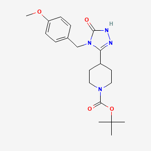 molecular formula C20H28N4O4 B2716611 tert-butyl 4-[4-(4-methoxybenzyl)-5-oxo-4,5-dihydro-1H-1,2,4-triazol-3-yl]piperidine-1-carboxylate CAS No. 1986367-43-4