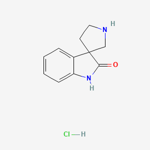 molecular formula C11H13ClN2O B2716617 Spiro[indoline-3,3'-pyrrolidin]-2-one hydrochloride CAS No. 1803592-37-1