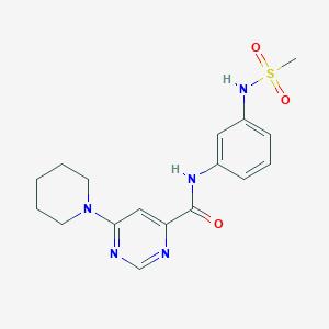 molecular formula C17H21N5O3S B2716620 N-(3-(甲磺酰氨基)苯基)-6-(哌啶-1-基)嘧啶-4-羧酰胺 CAS No. 2034581-89-8