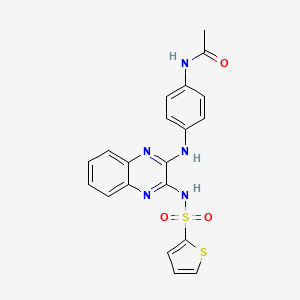 molecular formula C20H17N5O3S2 B2716621 N-(4-{[3-(噻吩-2-磺酰氨基)喹喔啉-2-基]氨基}苯基)乙酰胺 CAS No. 714920-64-6