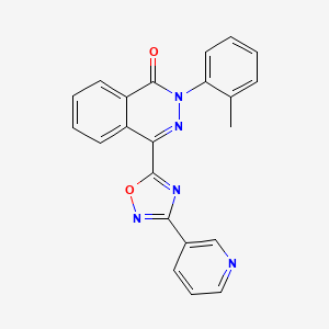 molecular formula C22H15N5O2 B2716628 2-(2-甲基苯基)-4-(3-吡啶-3-基-1,2,4-噁二唑-5-基)邻苯二酮 CAS No. 1207049-79-3