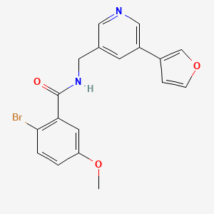 2-bromo-N-((5-(furan-3-yl)pyridin-3-yl)methyl)-5-methoxybenzamide