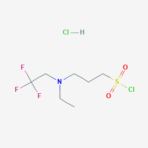 molecular formula C7H14Cl2F3NO2S B2716634 3-[Ethyl(2,2,2-trifluoroethyl)amino]propane-1-sulfonyl chloride hydrochloride CAS No. 1909314-30-2