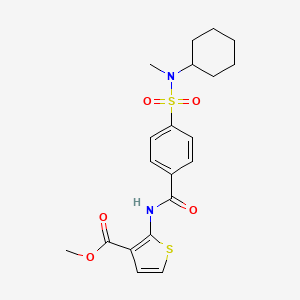 molecular formula C20H24N2O5S2 B2716636 Methyl 2-[[4-[cyclohexyl(methyl)sulfamoyl]benzoyl]amino]thiophene-3-carboxylate CAS No. 864940-37-4