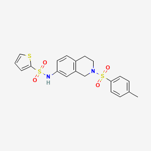 molecular formula C20H20N2O4S3 B2716641 N-(2-tosyl-1,2,3,4-tetrahydroisoquinolin-7-yl)thiophene-2-sulfonamide CAS No. 954628-68-3