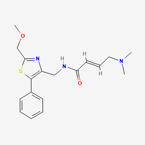 molecular formula C18H23N3O2S B2716644 (E)-4-(Dimethylamino)-N-[[2-(methoxymethyl)-5-phenyl-1,3-thiazol-4-yl]methyl]but-2-enamide CAS No. 2411335-39-0