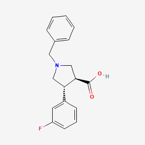 molecular formula C18H18FNO2 B2716645 (3S,4R)-1-benzyl-4-(3-fluorophenyl)pyrrolidine-3-carboxylic acid CAS No. 1395080-79-1
