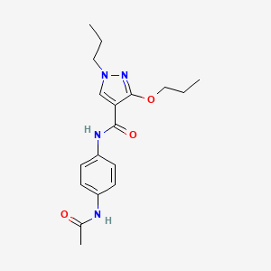 molecular formula C18H24N4O3 B2716656 N-(4-acetamidophenyl)-3-propoxy-1-propyl-1H-pyrazole-4-carboxamide CAS No. 1013766-14-7