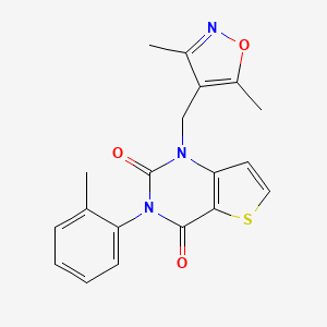 molecular formula C19H17N3O3S B2716661 1-[(3,5-二甲基-1,2-噁唑-4-基)甲基]-3-(2-甲基苯基)噻吩并[3,2-d]嘧啶-2,4(1H,3H)-二酮 CAS No. 1326911-78-7