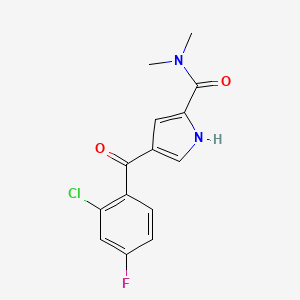 molecular formula C14H12ClFN2O2 B2716664 4-(2-chloro-4-fluorobenzoyl)-N,N-dimethyl-1H-pyrrole-2-carboxamide CAS No. 320419-02-1