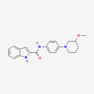 molecular formula C21H23N3O2 B2716670 N-[4-(3-Methoxypiperidin-1-YL)phenyl]-1H-indole-2-carboxamide CAS No. 1797022-07-1