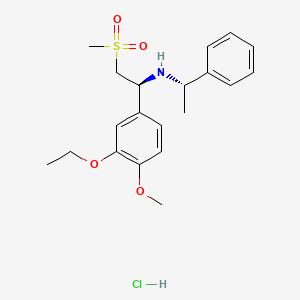 molecular formula C20H28ClNO4S B2716671 (S)-1-(3-ethoxy-4-methoxyphenyl)-2-(methylsulfonyl)-N-((S)-1-phenylethyl)ethanamine hydrochloride CAS No. 1450759-47-3