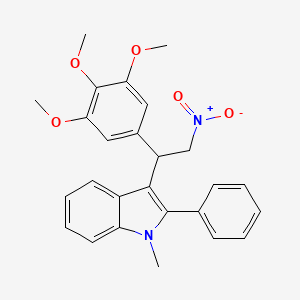 molecular formula C26H26N2O5 B2716688 1-甲基-3-[2-硝基-1-(3,4,5-三甲氧基苯基)乙基]-2-苯基-1H-吲哚 CAS No. 315235-09-7