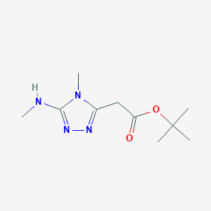 molecular formula C10H18N4O2 B2716690 Tert-butyl 2-[4-methyl-5-(methylamino)-1,2,4-triazol-3-yl]acetate CAS No. 2248336-48-1