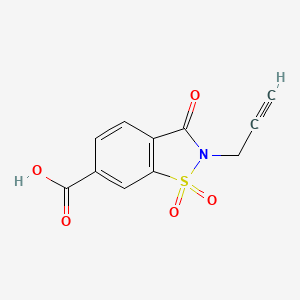 molecular formula C11H7NO5S B2716693 1,1,3-Trioxo-2-(prop-2-yn-1-yl)-2,3-dihydro-1,2-benzothiazole-6-carboxylic acid CAS No. 1156750-55-8