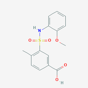 molecular formula C15H15NO5S B2716694 3-[(2-Methoxyphenyl)sulfamoyl]-4-methylbenzoic acid CAS No. 327072-98-0