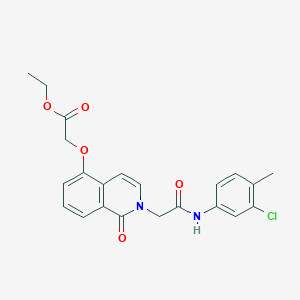 molecular formula C22H21ClN2O5 B2716696 乙酸-2-[2-[2-(3-氯-4-甲基苯胺基)-2-氧代乙基]-1-氧代异喹啉-5-基]酯 CAS No. 868224-01-5