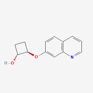 molecular formula C13H13NO2 B2716701 (1R,2R)-2-Quinolin-7-yloxycyclobutan-1-ol CAS No. 2158995-61-8