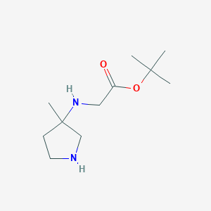 molecular formula C11H22N2O2 B2716708 Tert-butyl 2-[(3-methylpyrrolidin-3-yl)amino]acetate CAS No. 1695478-54-6